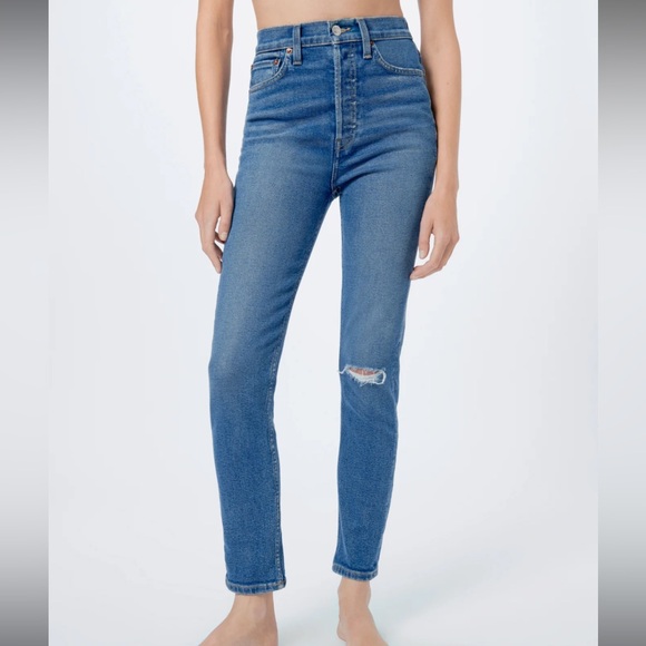 NWT: RE/DONE Comfort Stretch Ultra High Rise Ankle Crop - Picture 1 of 6